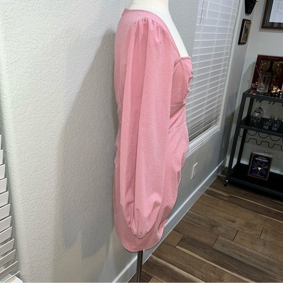 Pink Ruched Mini Dress - Picture 2 of 8